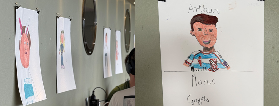 'No look' drawings Clwb Creu